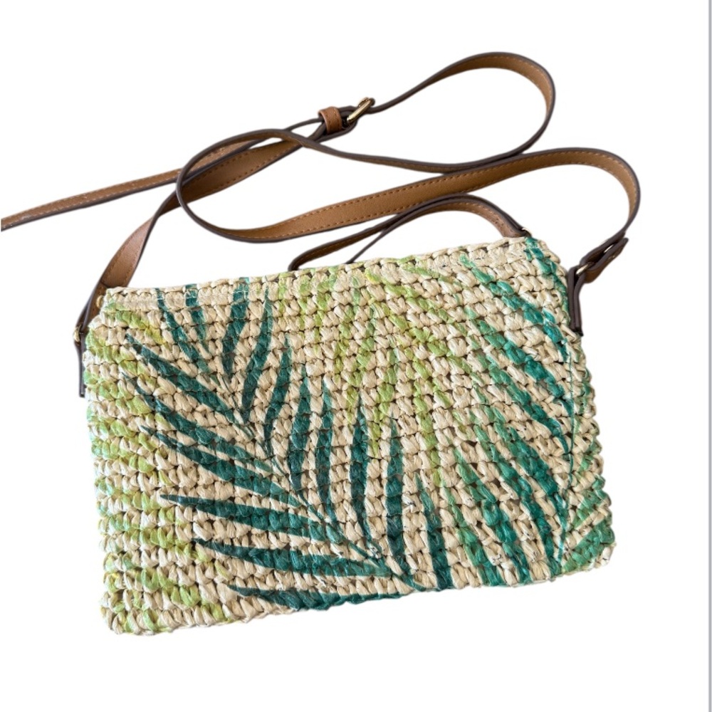 INC Tropical Woven Crossbody Bag. NWOT..11x7”